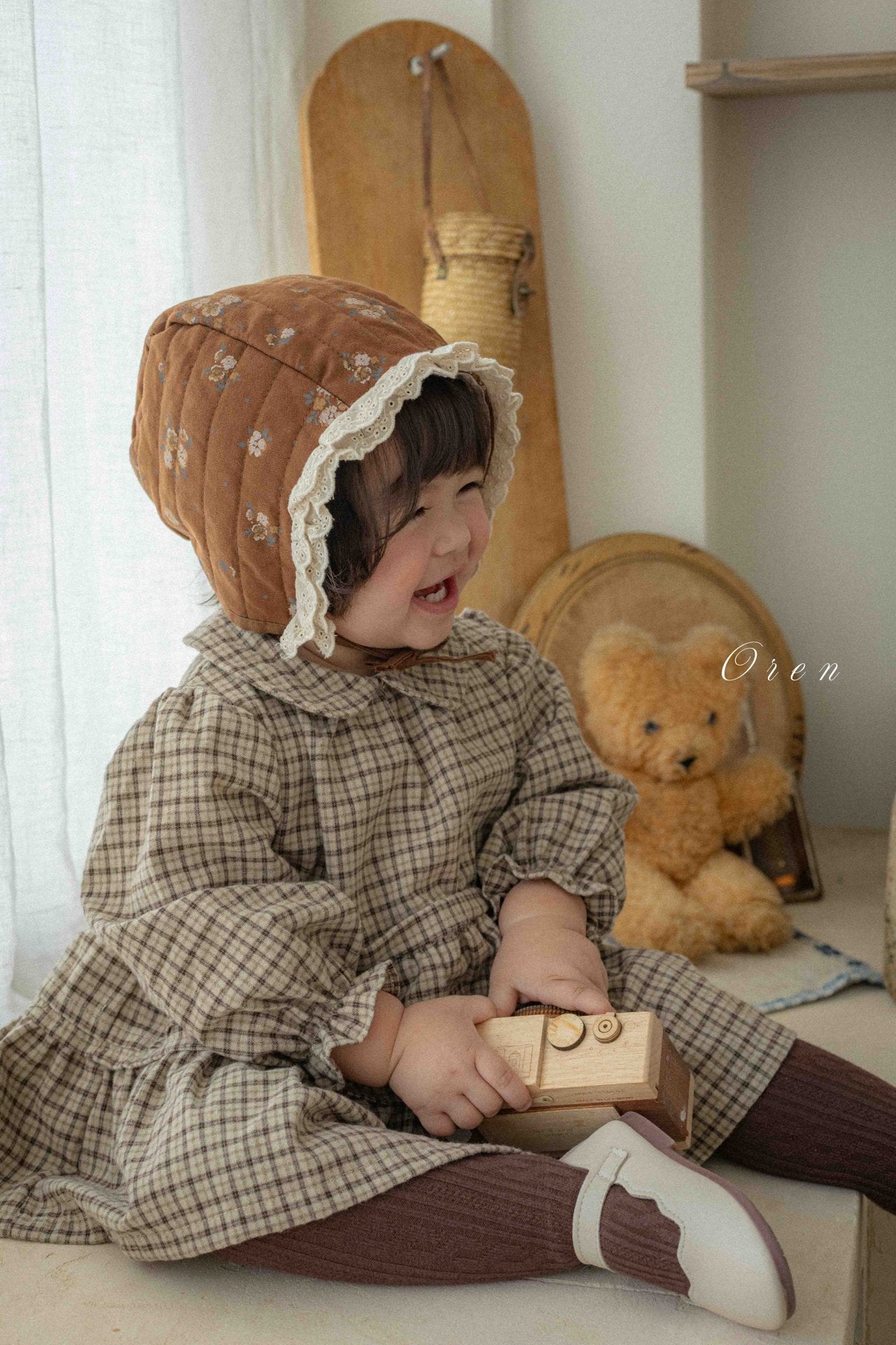 ［OREN］Brioche check one-piece bloomer