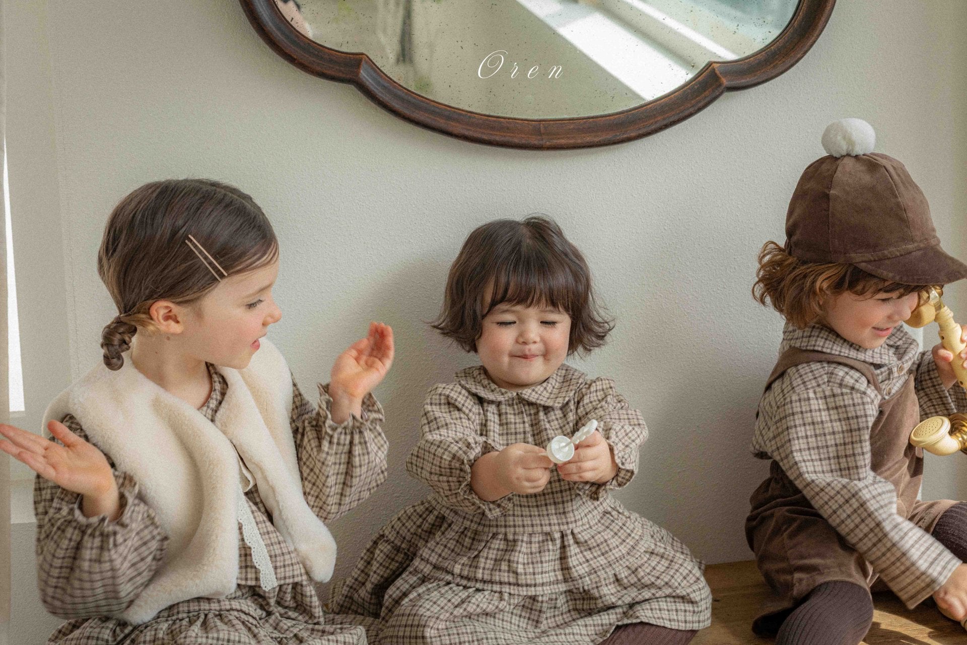 ［OREN］Brioche check one-piece bloomer