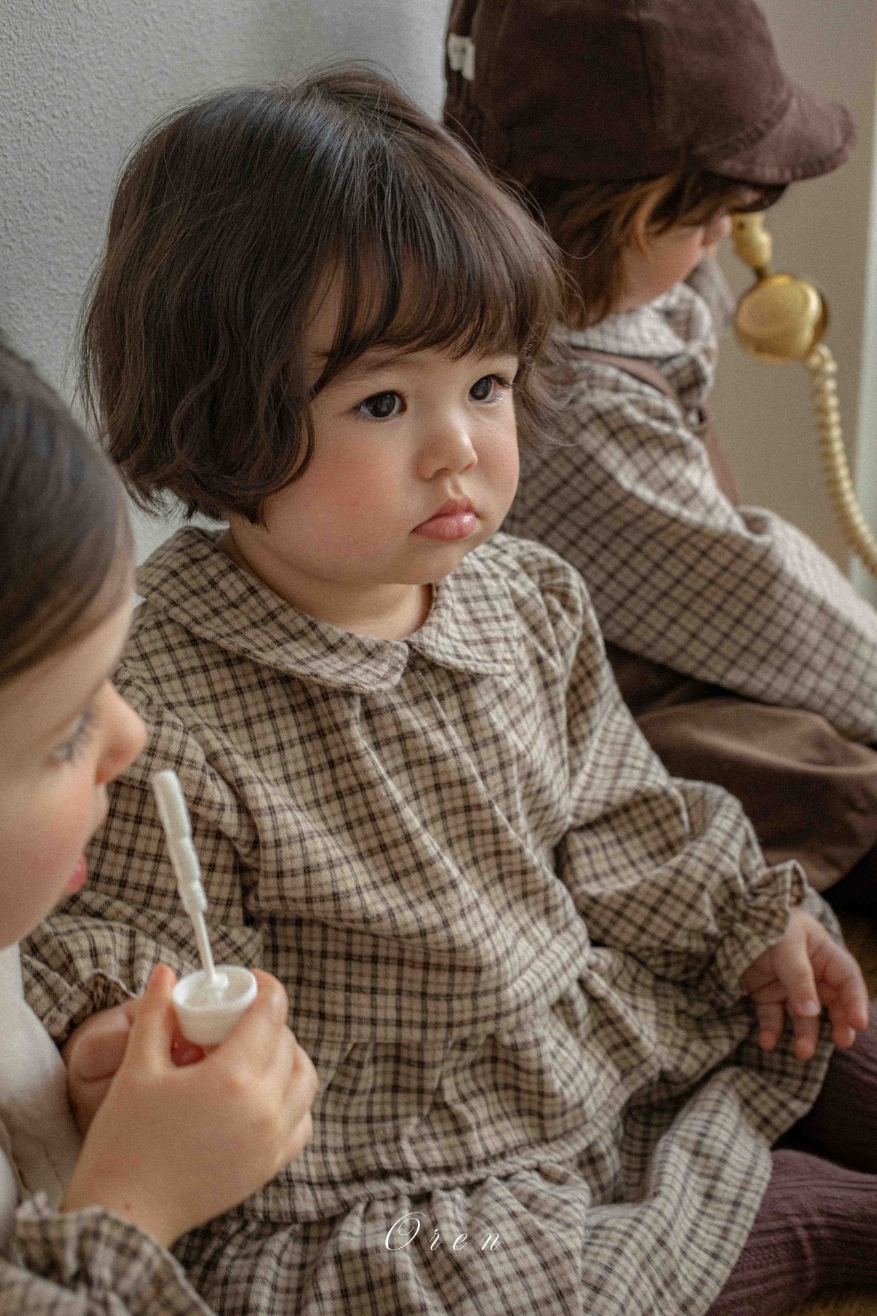 ［OREN］Brioche check one-piece bloomer