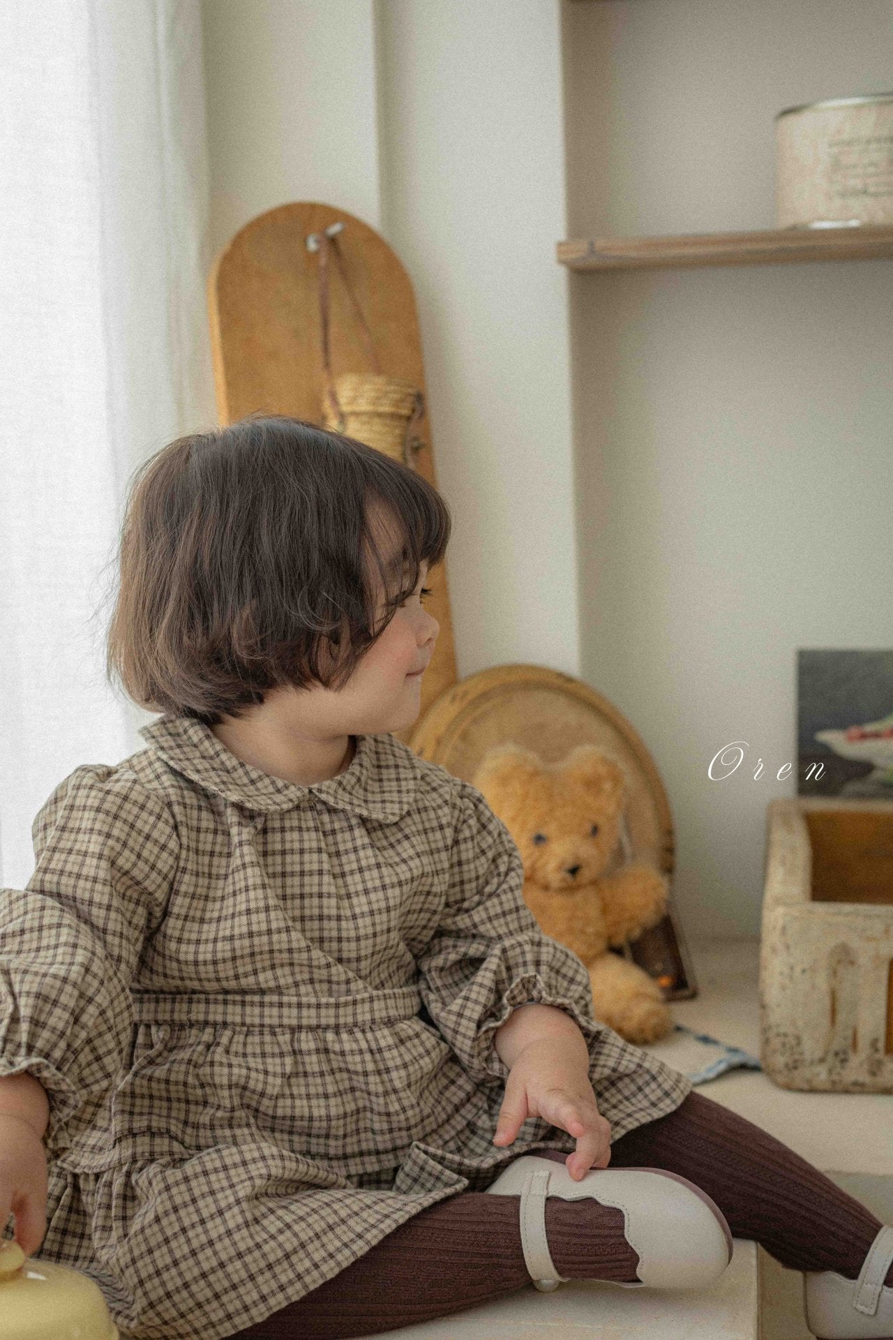 ［OREN］Brioche check one-piece bloomer