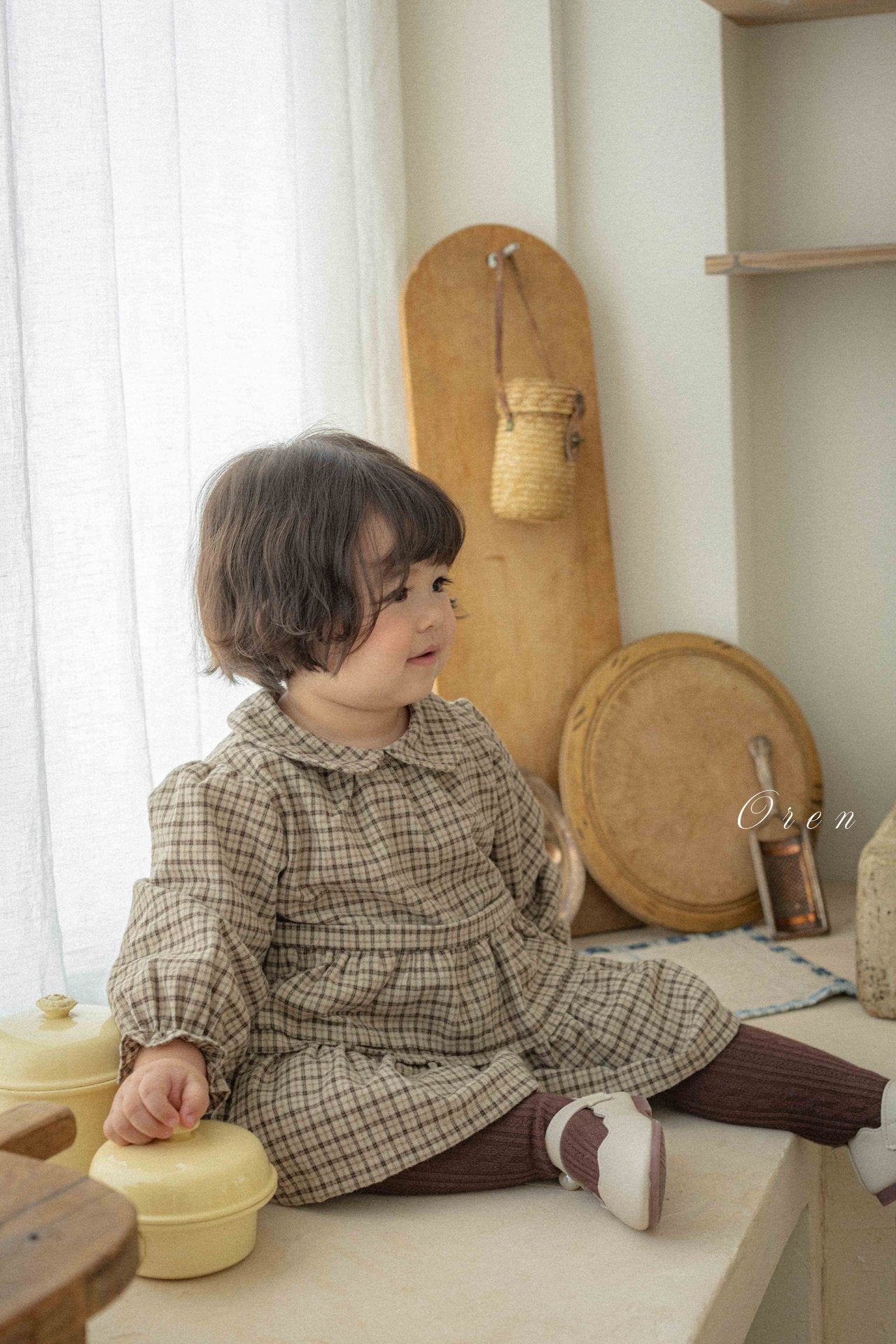 ［OREN］Brioche check one-piece bloomer