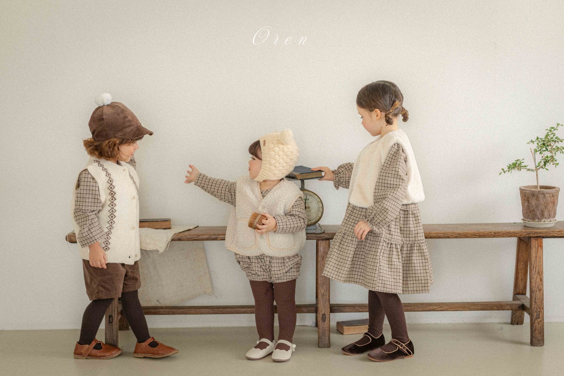 ［OREN］Bear fleece vest