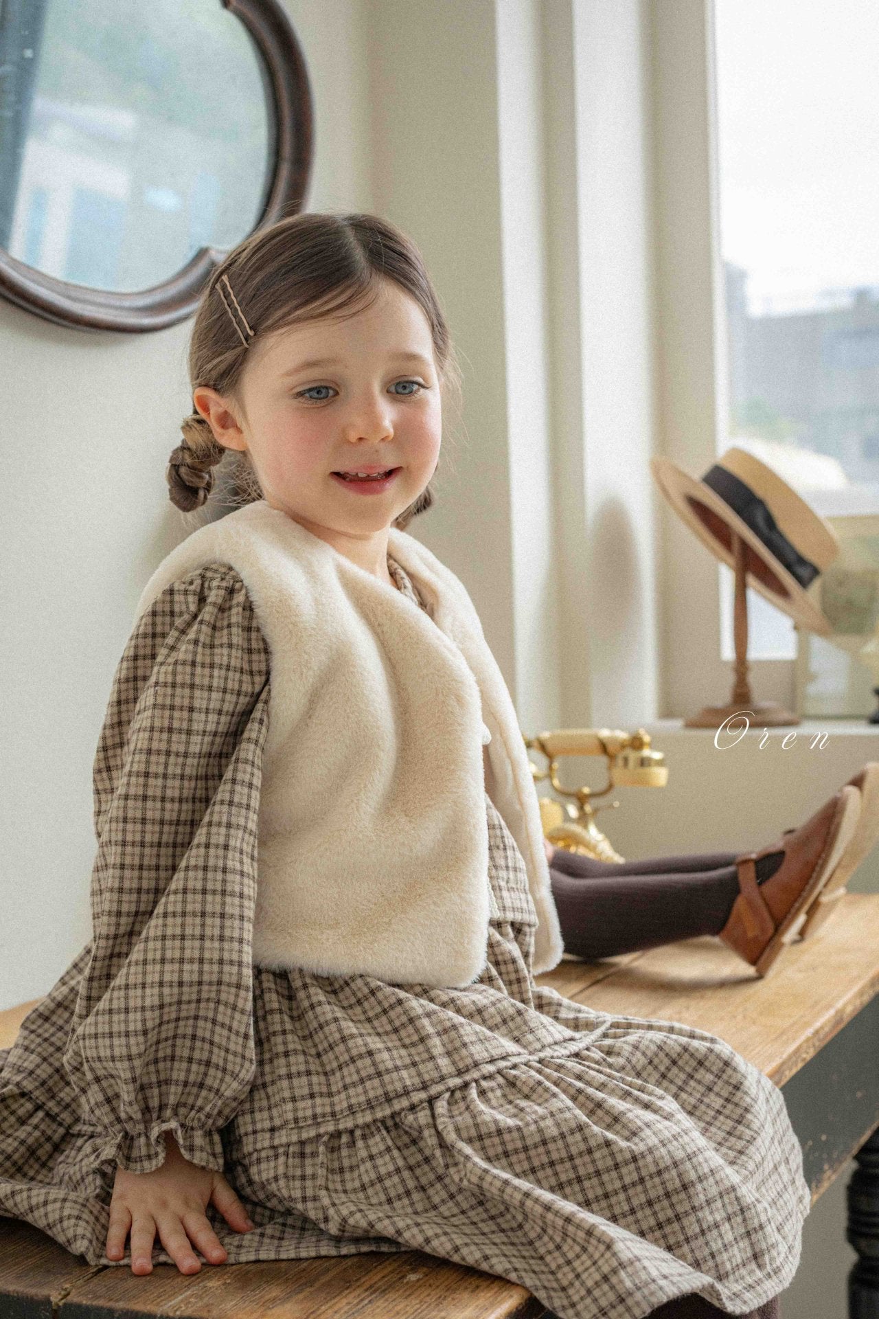 ［OREN］Brioche check one-piece