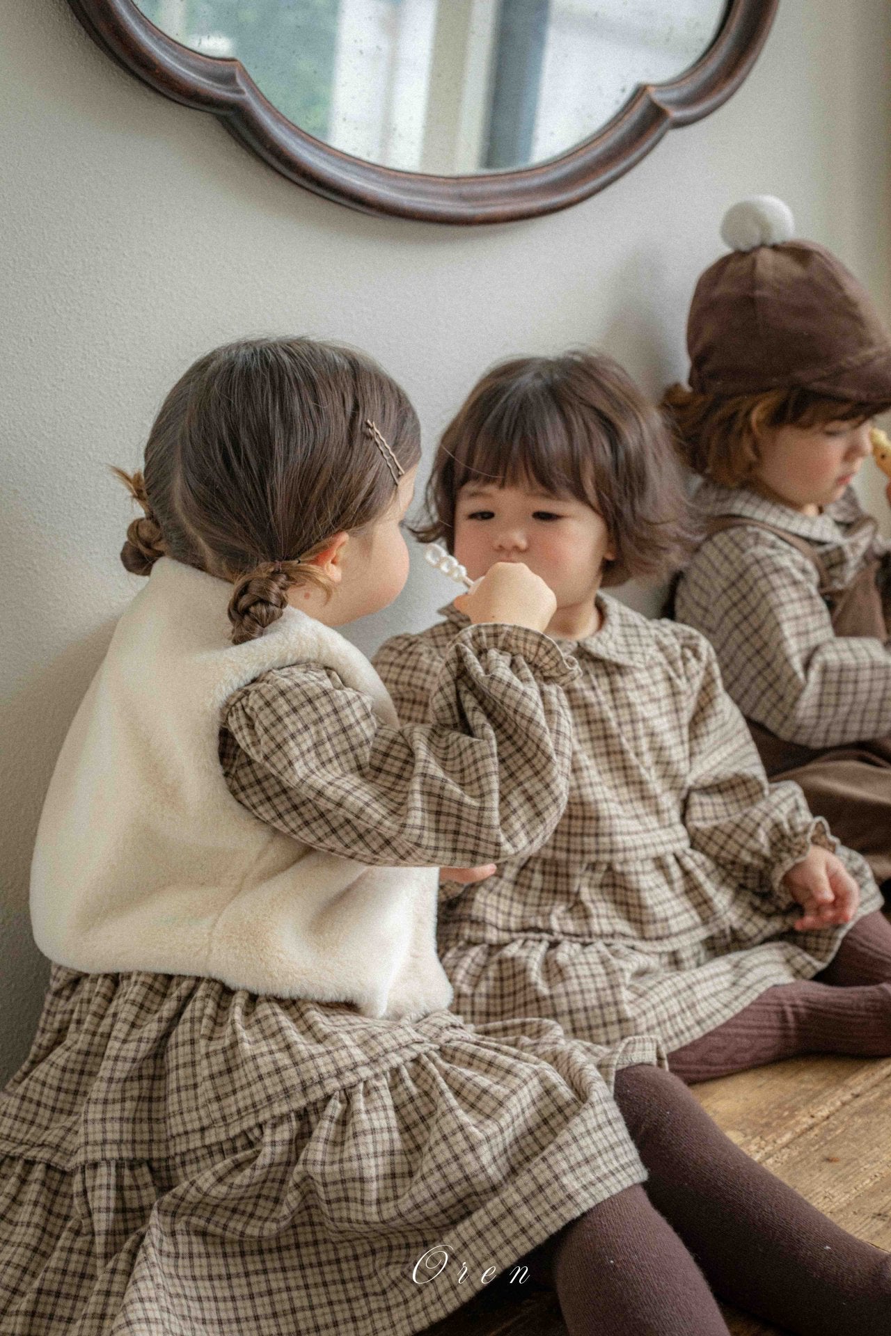 ［OREN］Brioche check one-piece bloomer