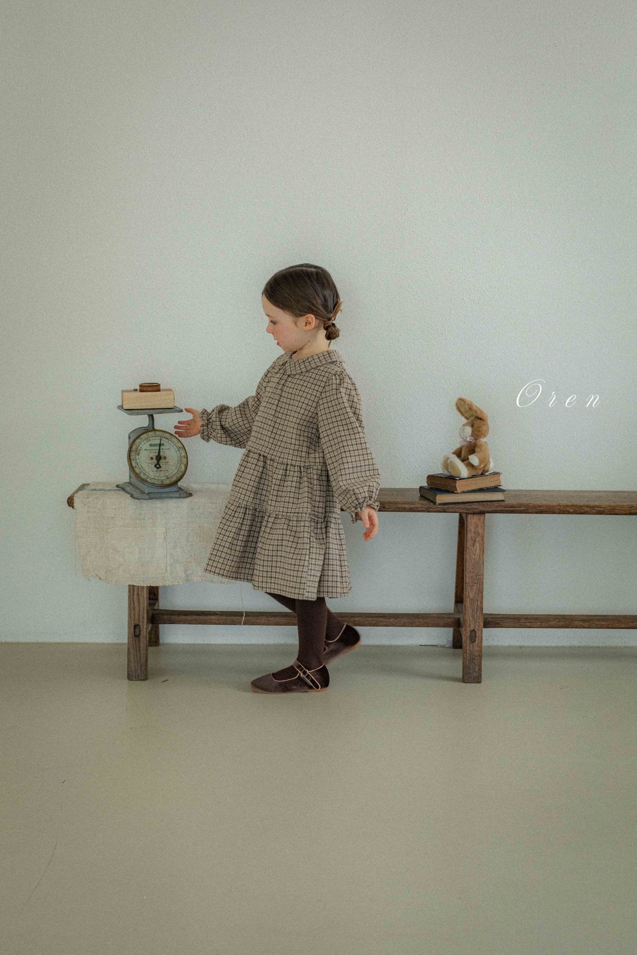 ［OREN］Brioche check one-piece