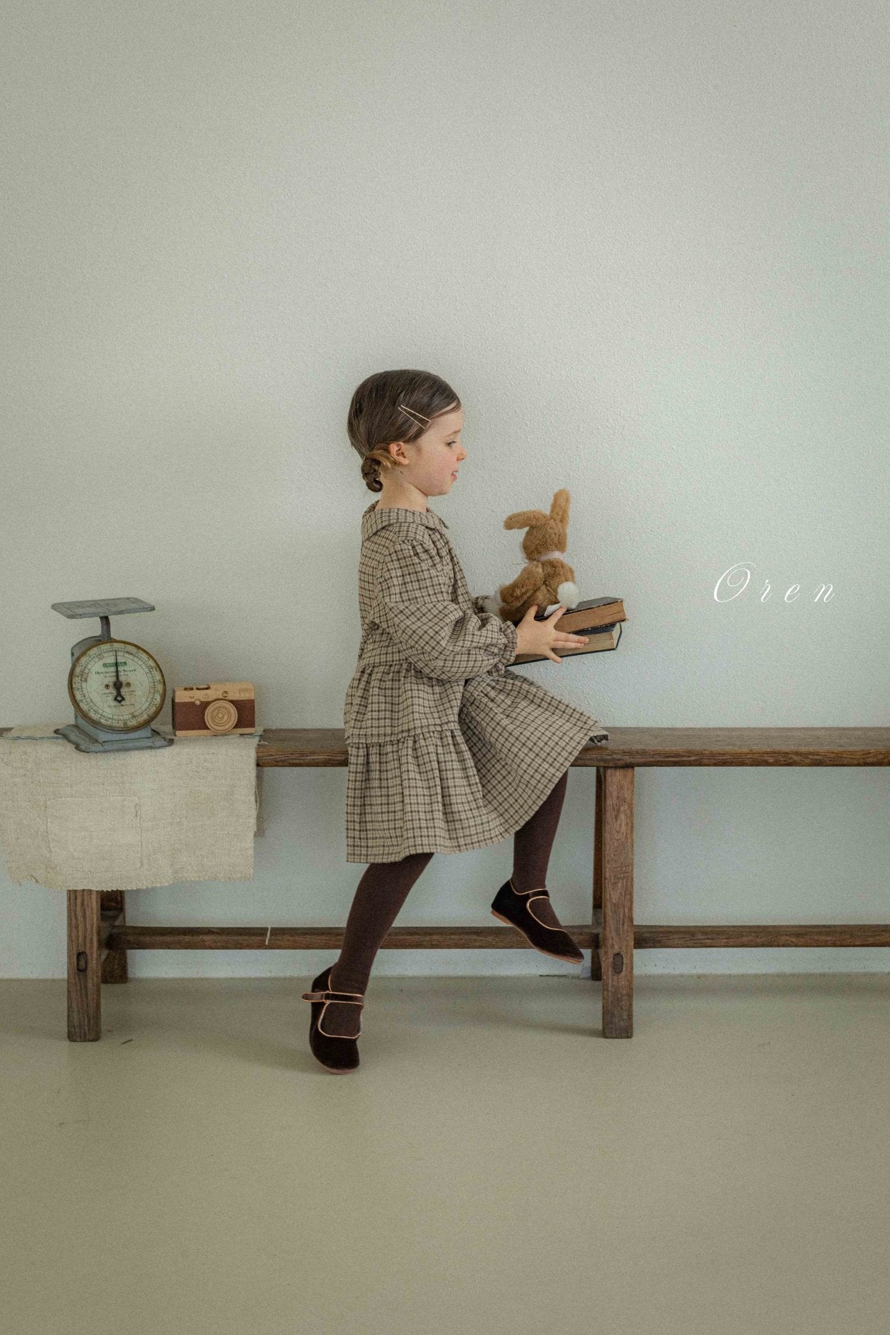 ［OREN］Brioche check one-piece