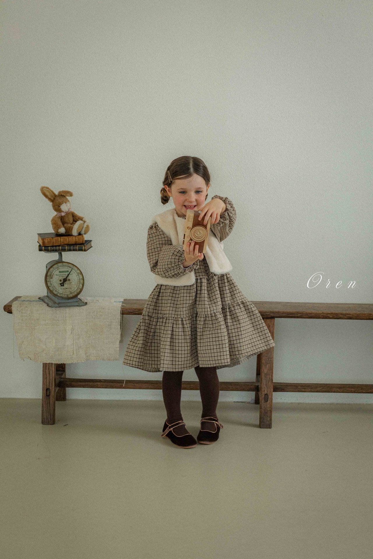 ［OREN］Brioche check one-piece