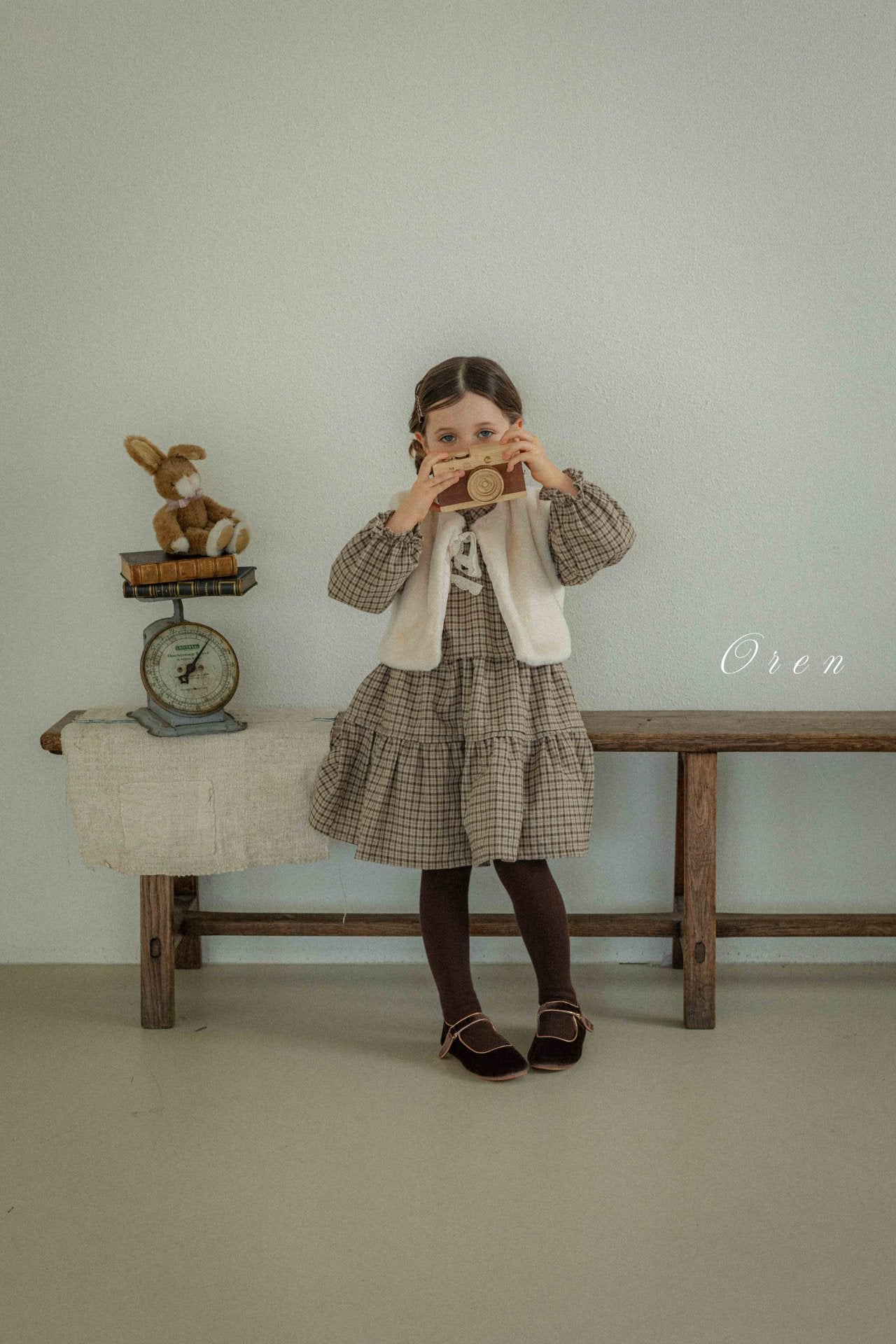 ［OREN］Brioche check one-piece