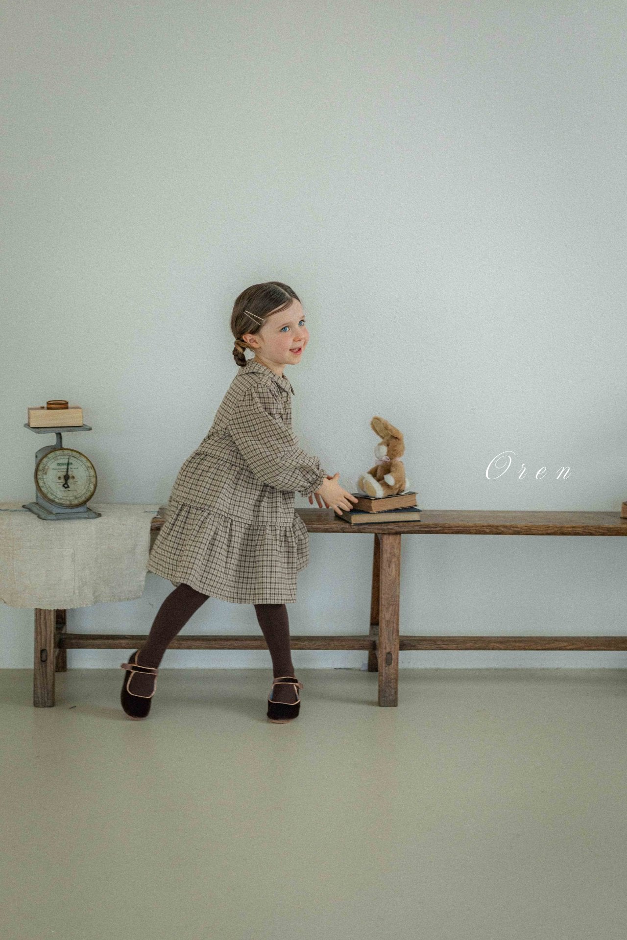 ［OREN］Brioche check one-piece