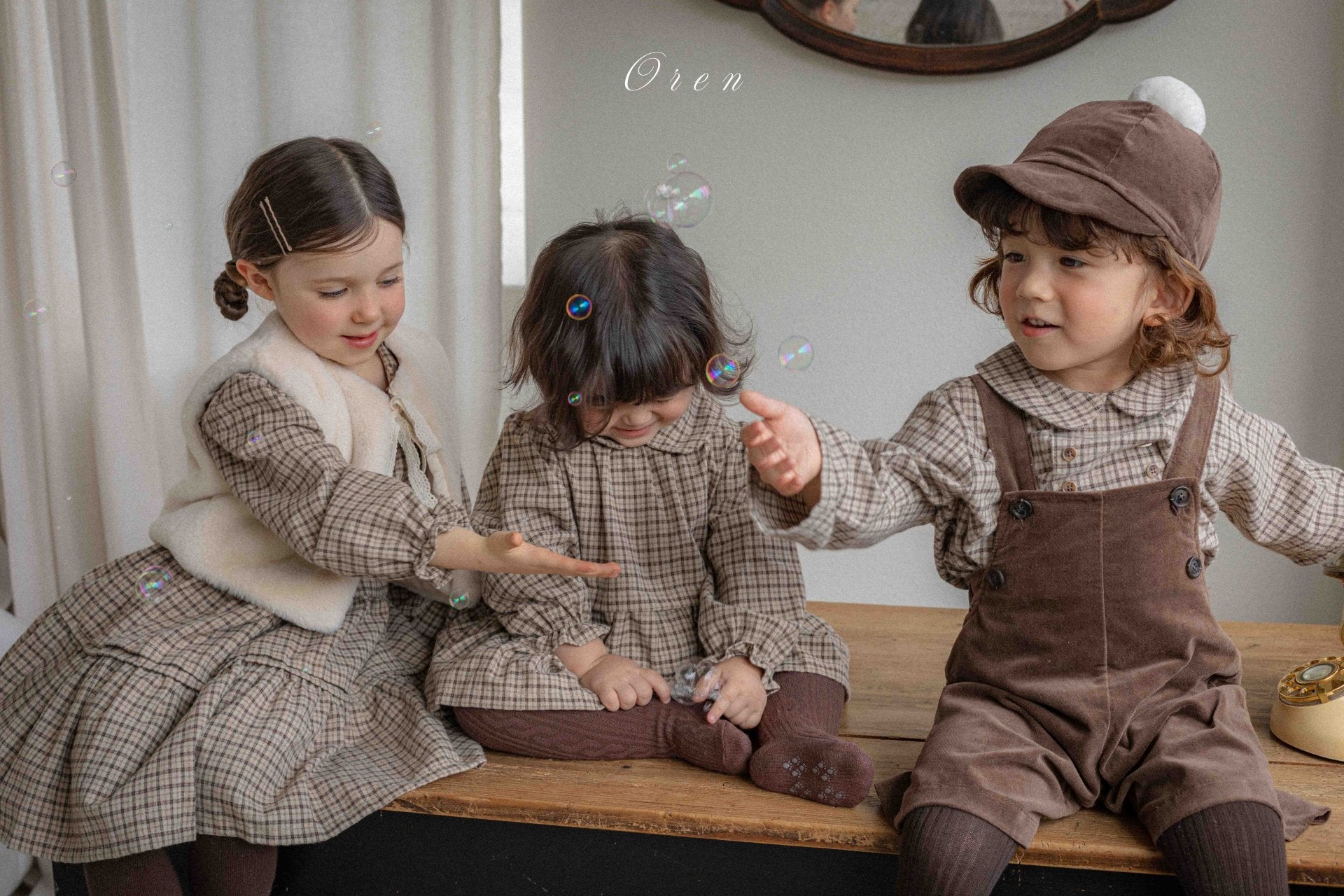 ［OREN］Brioche check one-piece bloomer