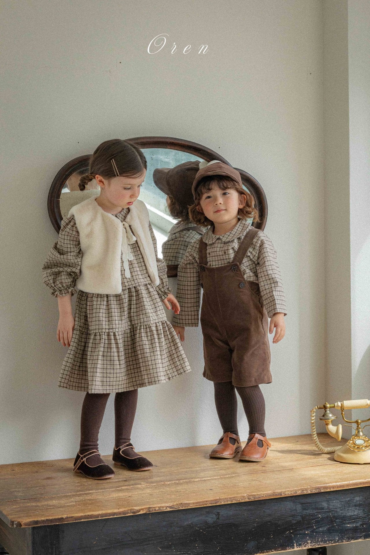 ［OREN］Brioche check one-piece