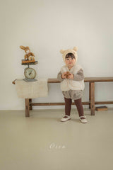 ［OREN］Brioche check rompers