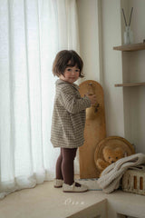 ［OREN］Brioche check rompers