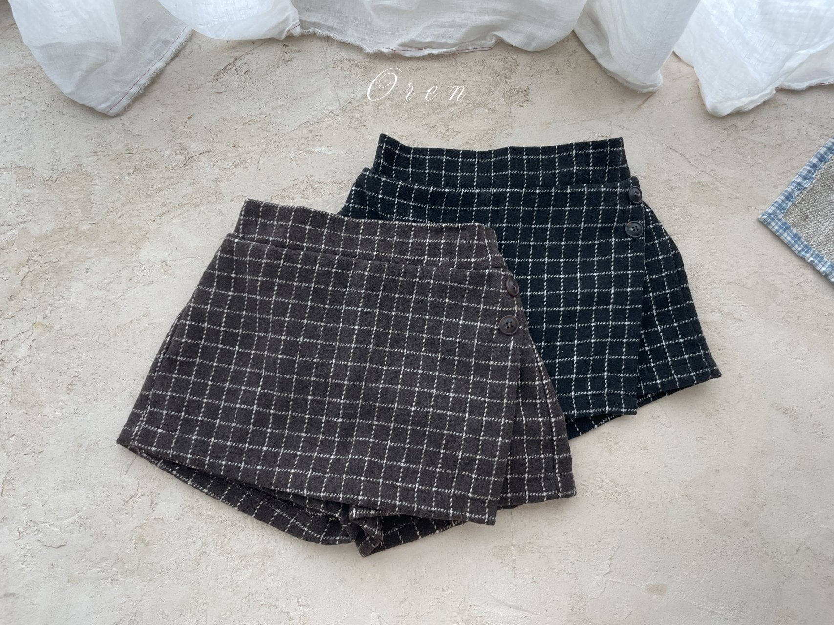 ［OREN］Miel check culotte pants