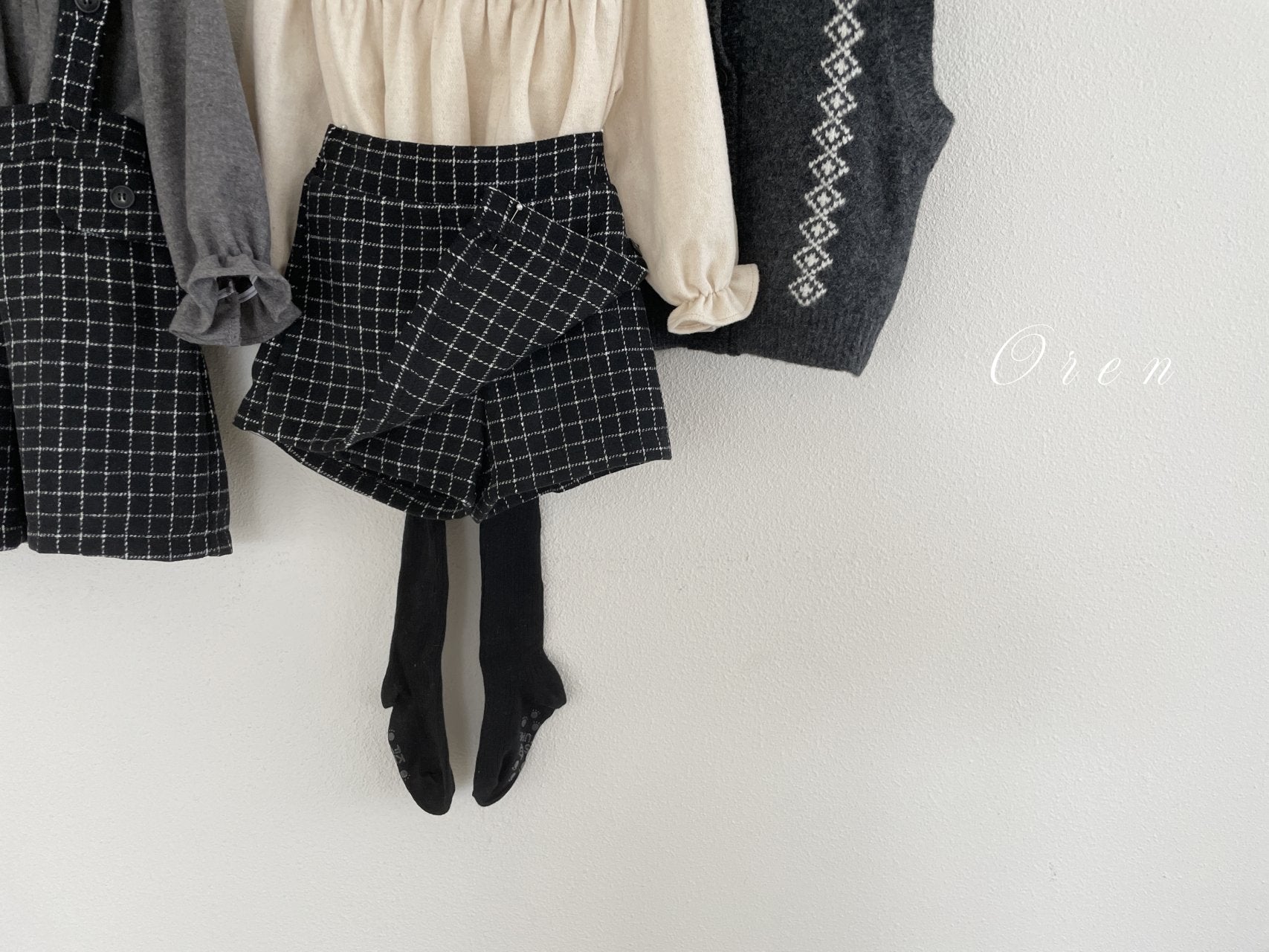 ［OREN］Miel check culotte pants