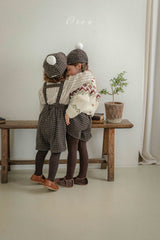 ［OREN］Miel check suspender pants