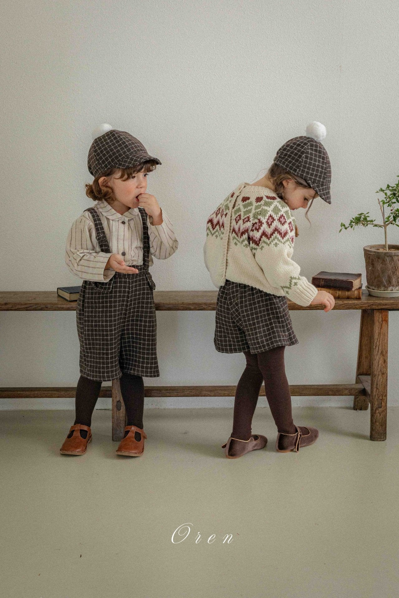 ［OREN］Miel check culotte pants