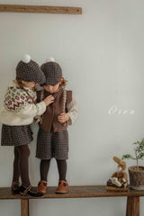 ［OREN］Miel check suspender pants