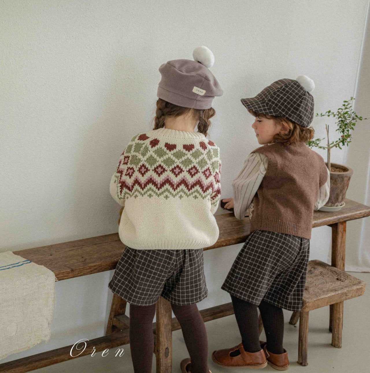 ［OREN］Miel check culotte pants