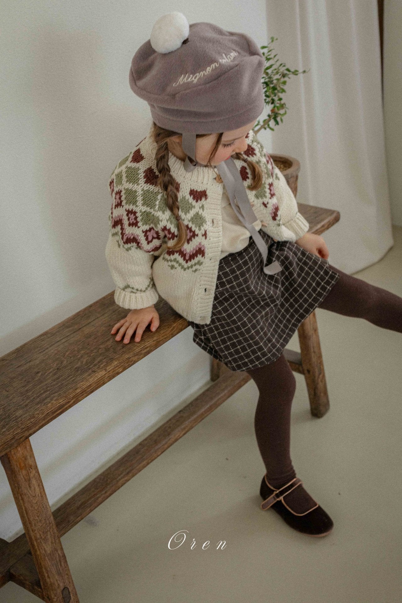 ［OREN］Miel check culotte pants