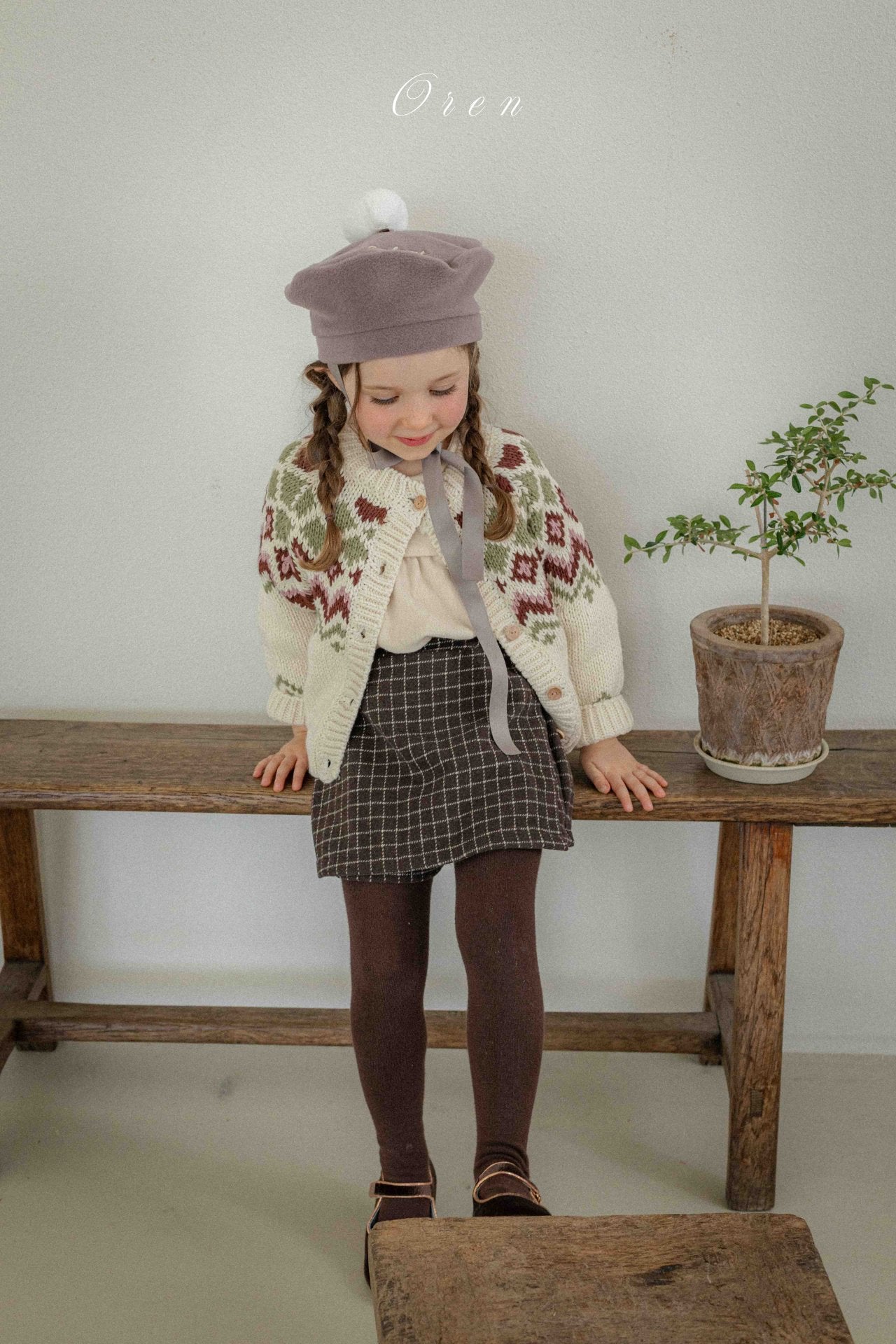 ［OREN］Miel check culotte pants