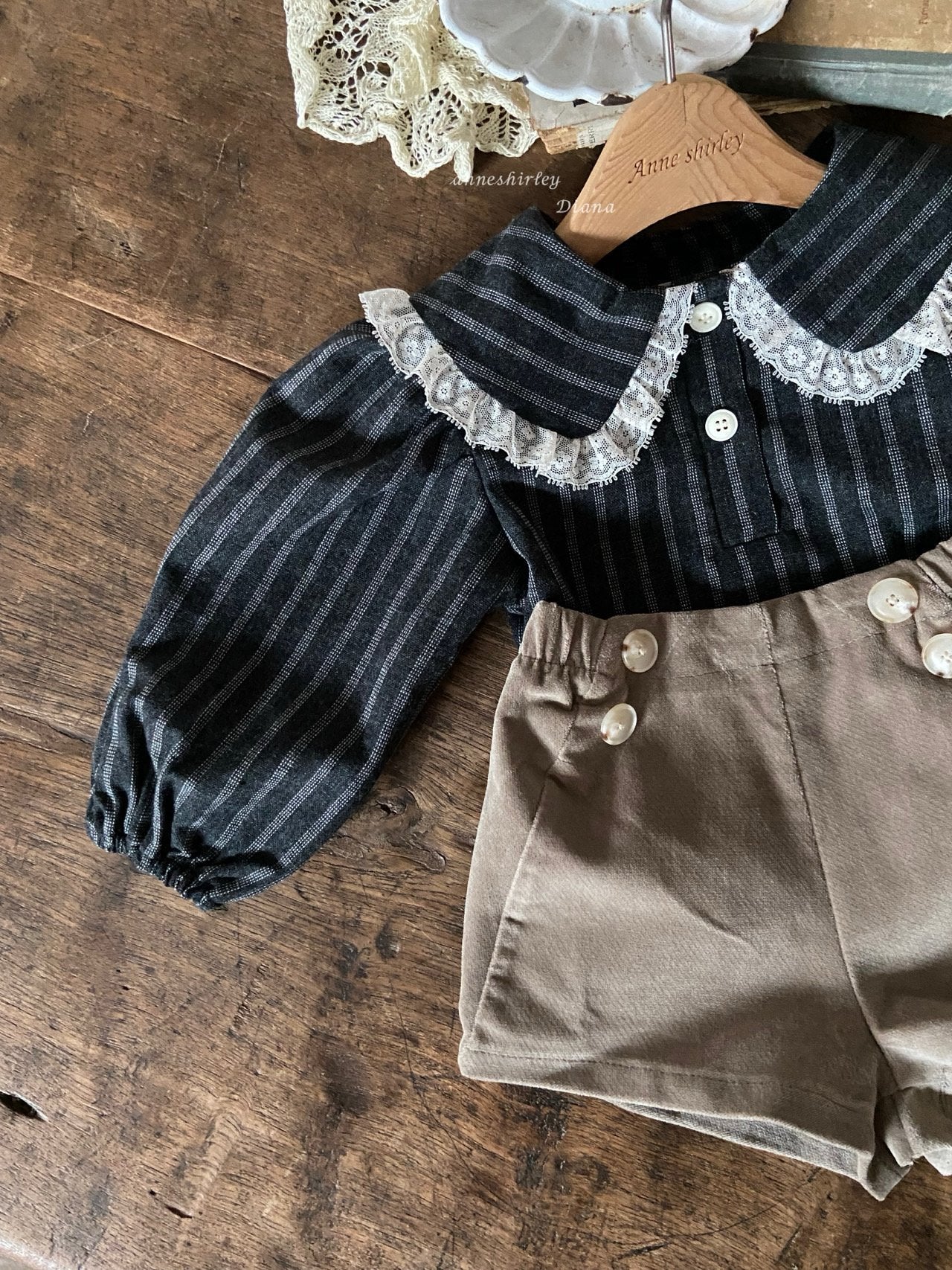 ［Anne shirley］Girls stripe blouse