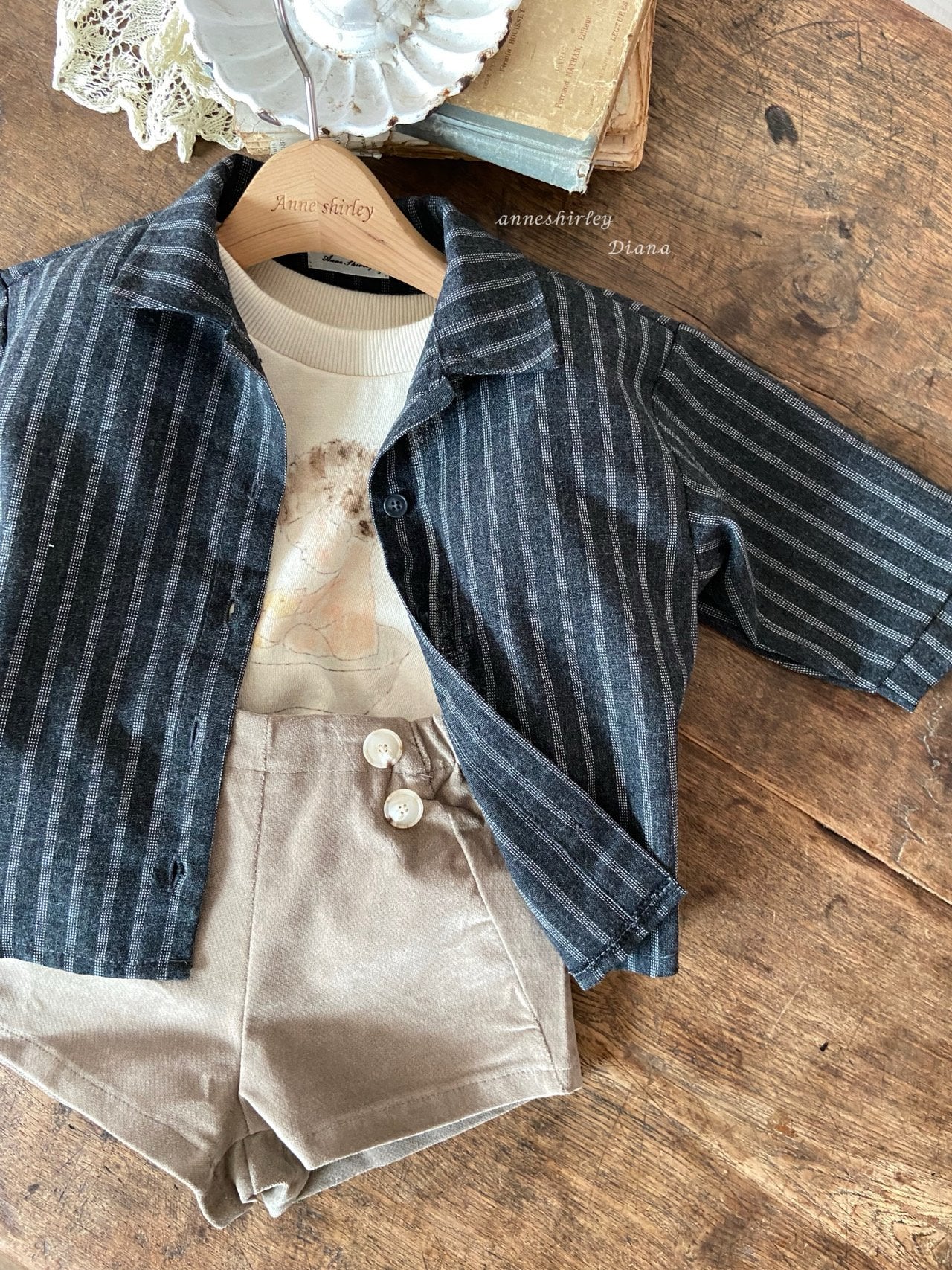 ［Anne shirley］Elle stripe shirt