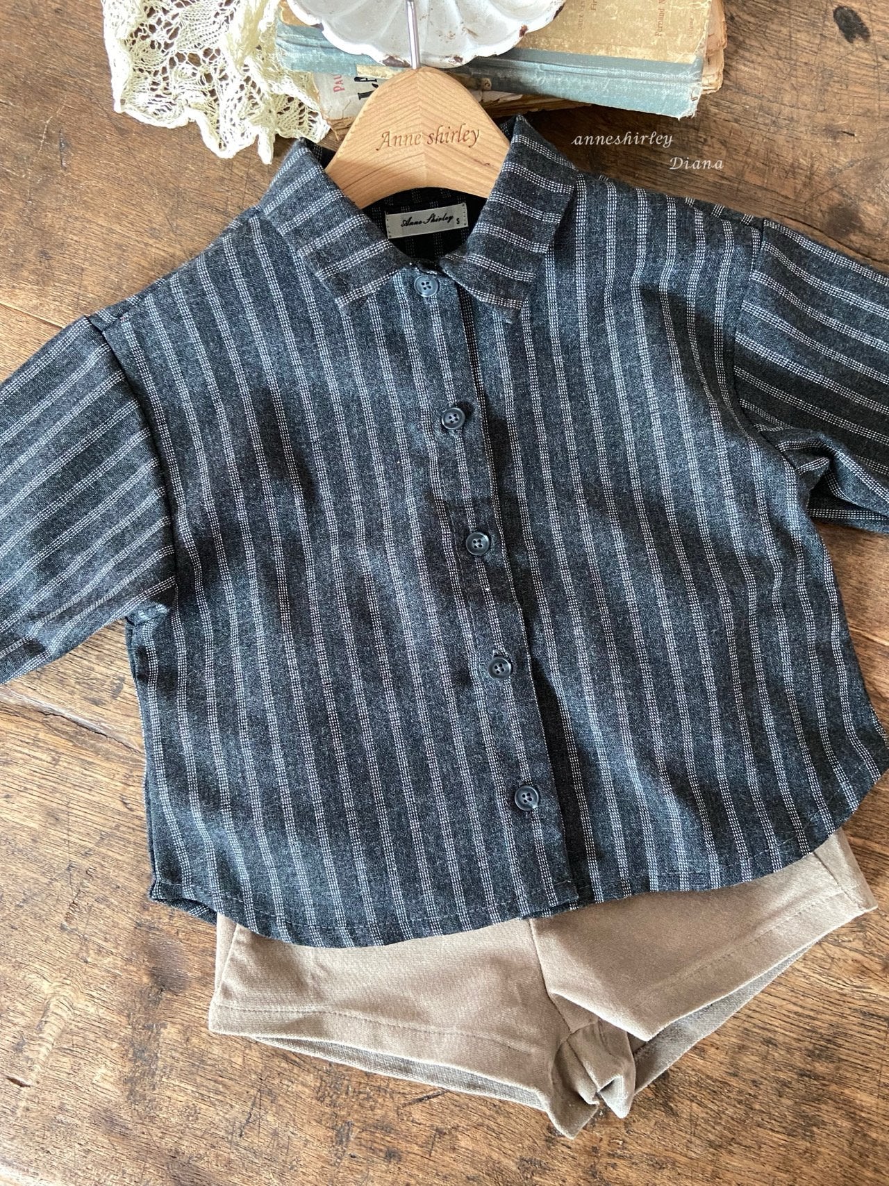 ［Anne shirley］Elle stripe shirt