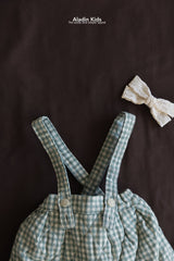 ［aladin］Check padding suspender skirt