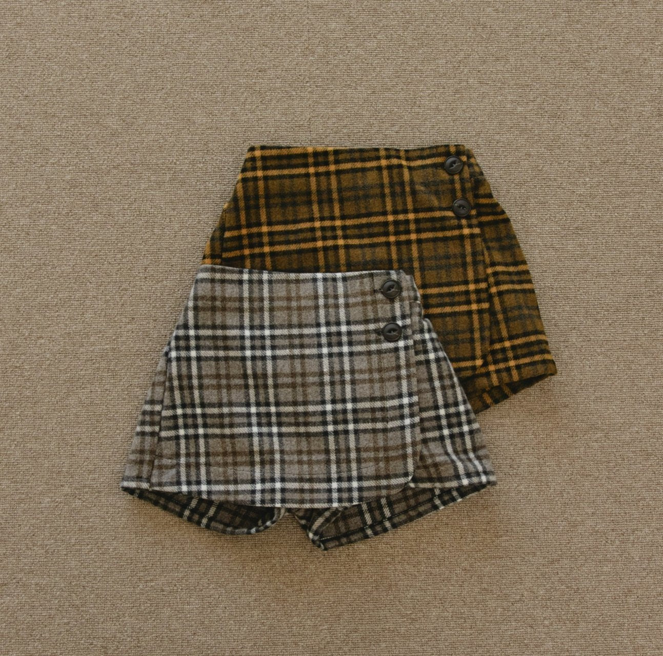 ［mon Atelier］Check wrap pants