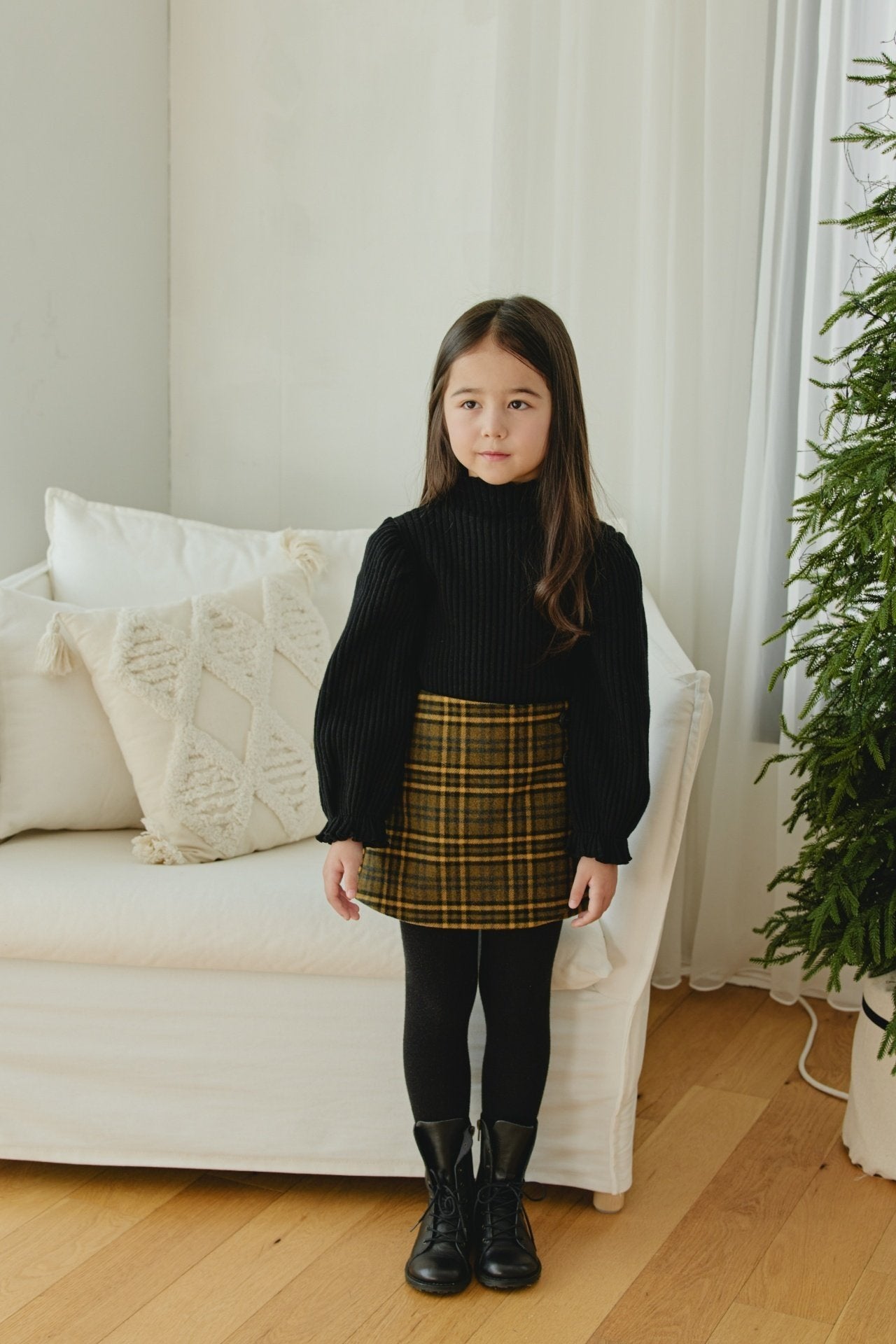 ［mon Atelier］Check wrap pants