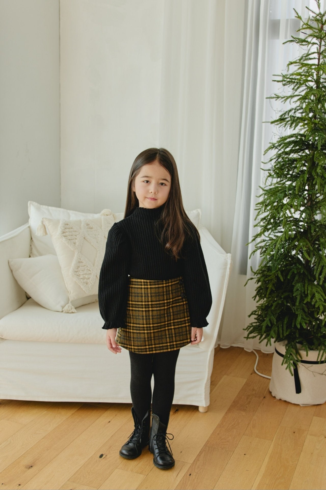 ［mon Atelier］Check wrap pants