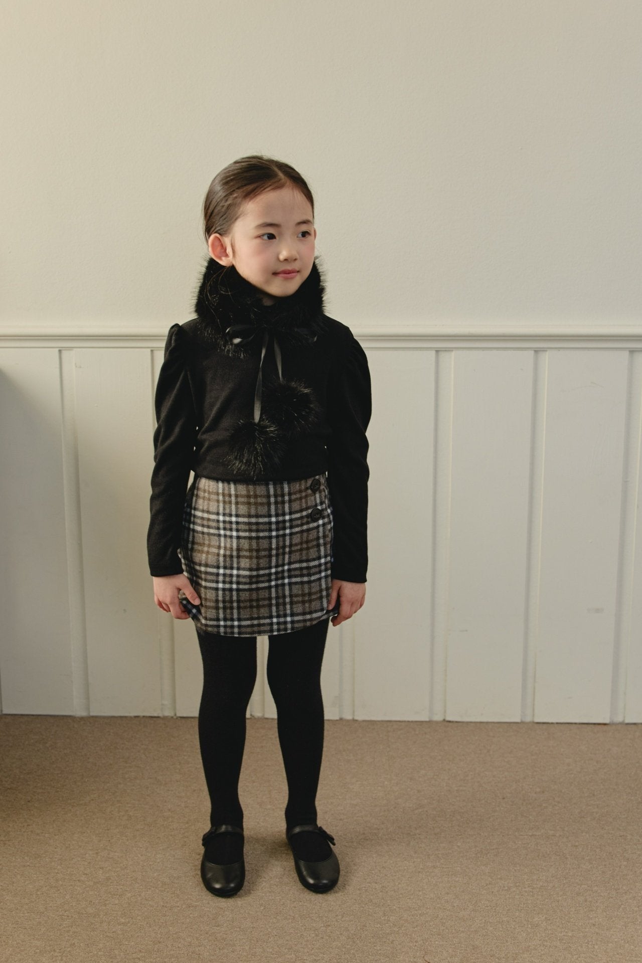 ［mon Atelier］Check wrap pants