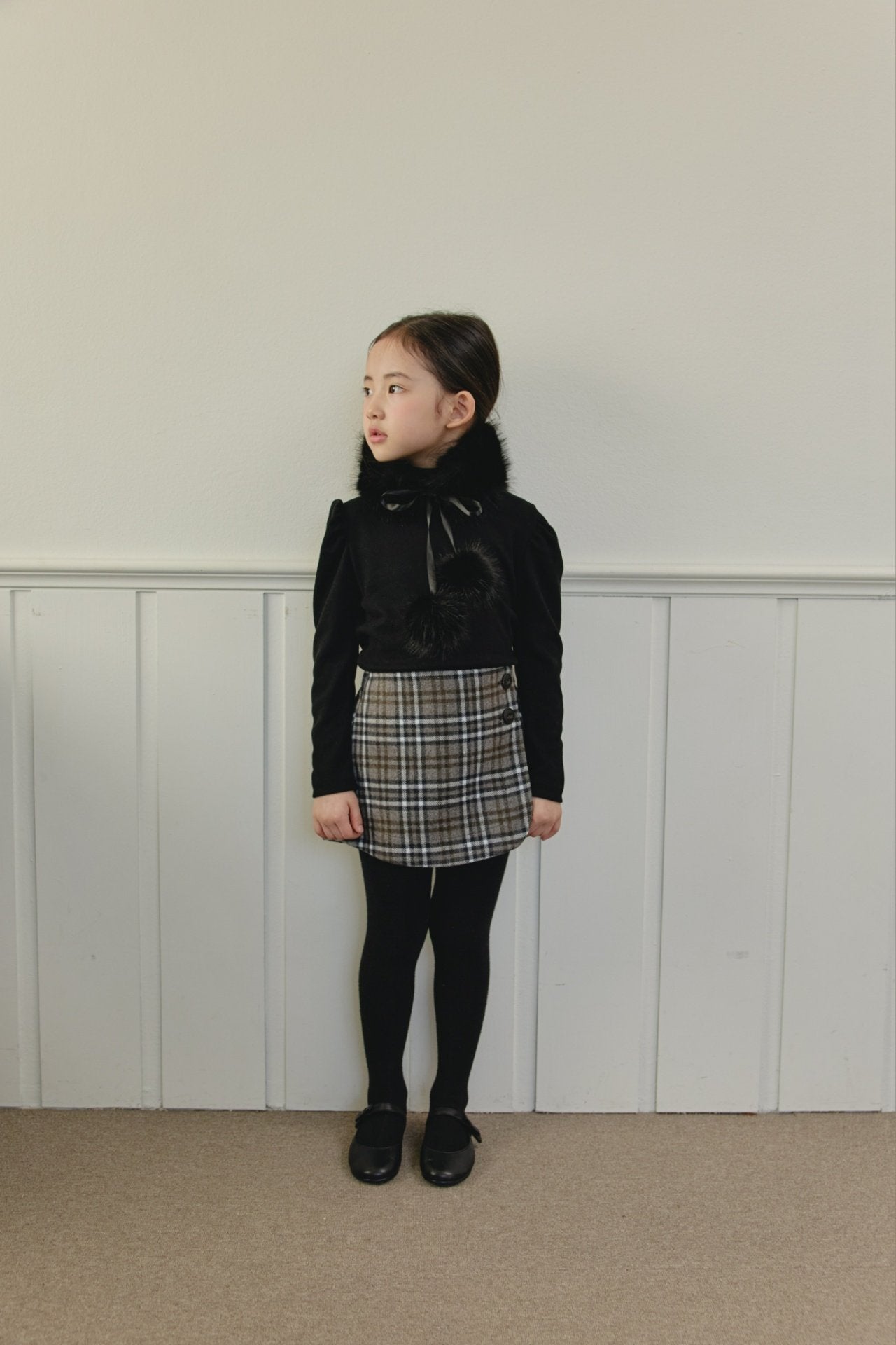 ［mon Atelier］Check wrap pants