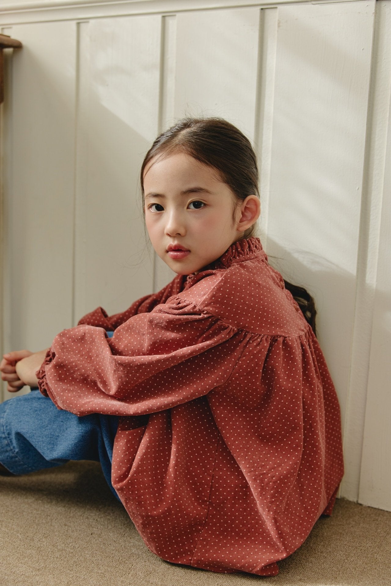 ［mon Atelier］Dot frill blouse