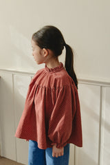 ［mon Atelier］Dot frill blouse