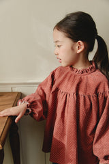［mon Atelier］Dot frill blouse