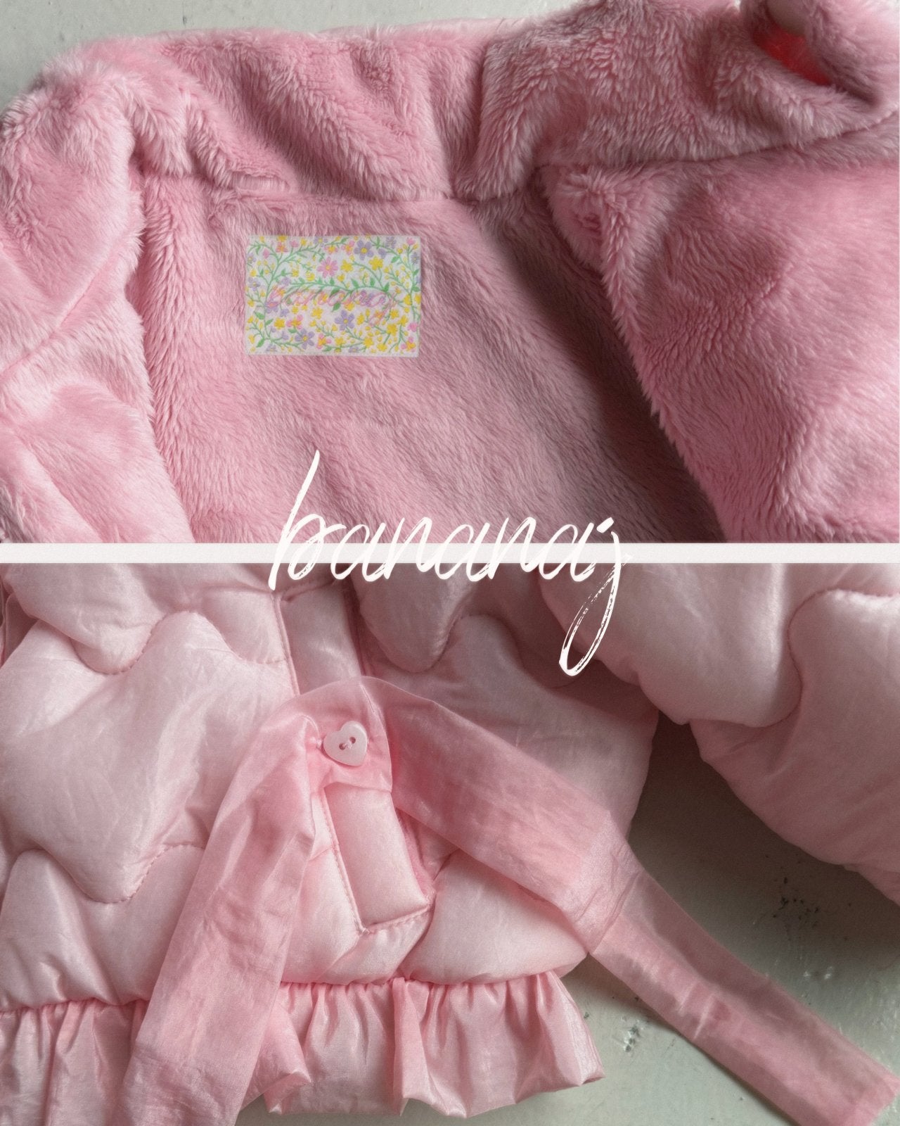 ［BANANAJ］Ribbon wave padding jacket