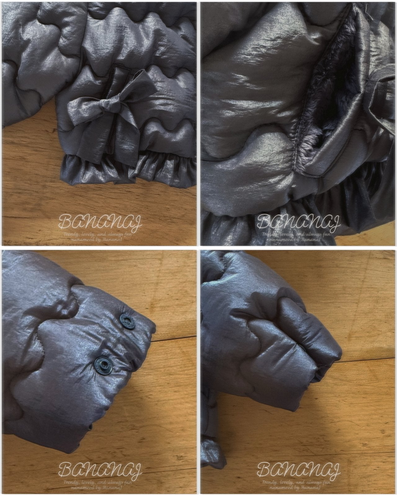 ［BANANAJ］Ribbon wave padding jacket