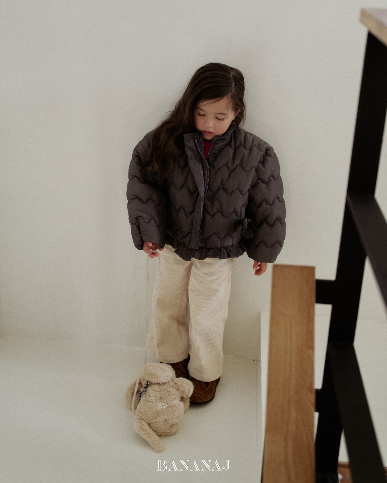 ［BANANAJ］Ribbon wave padding jacket
