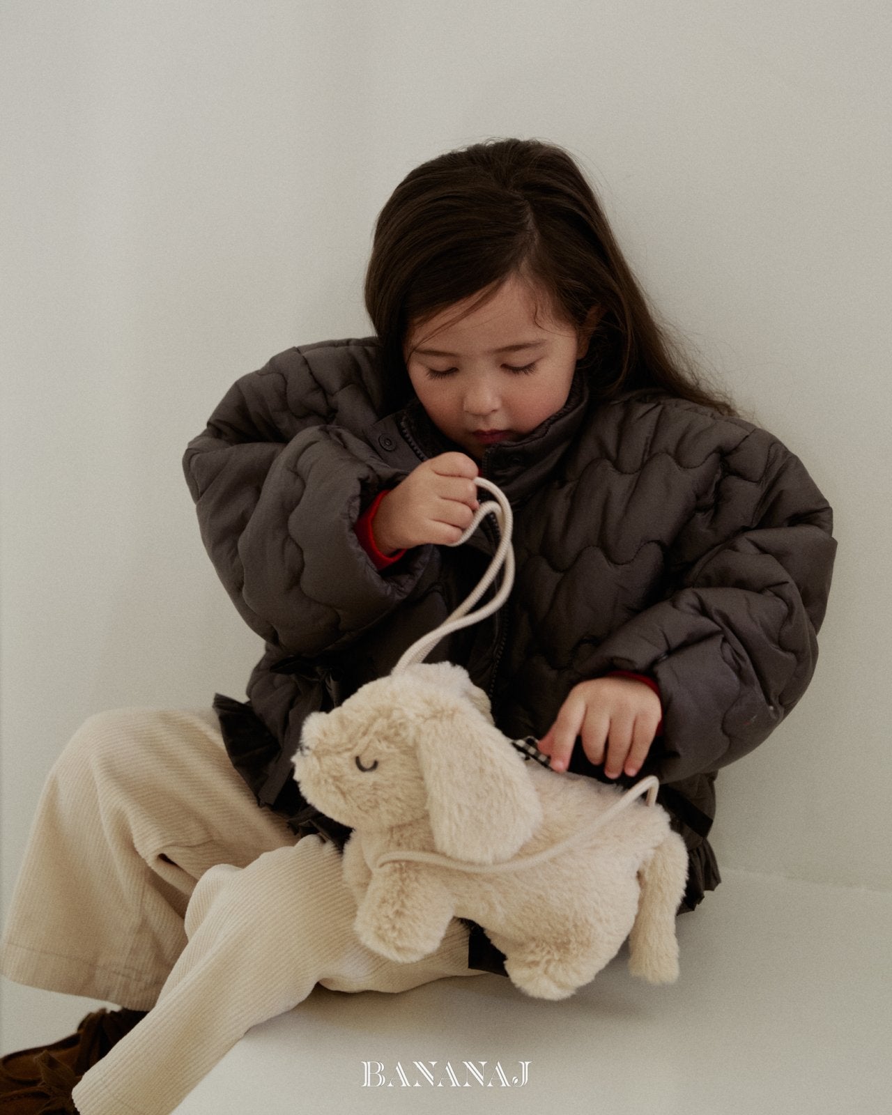 ［BANANAJ］Ribbon wave padding jacket