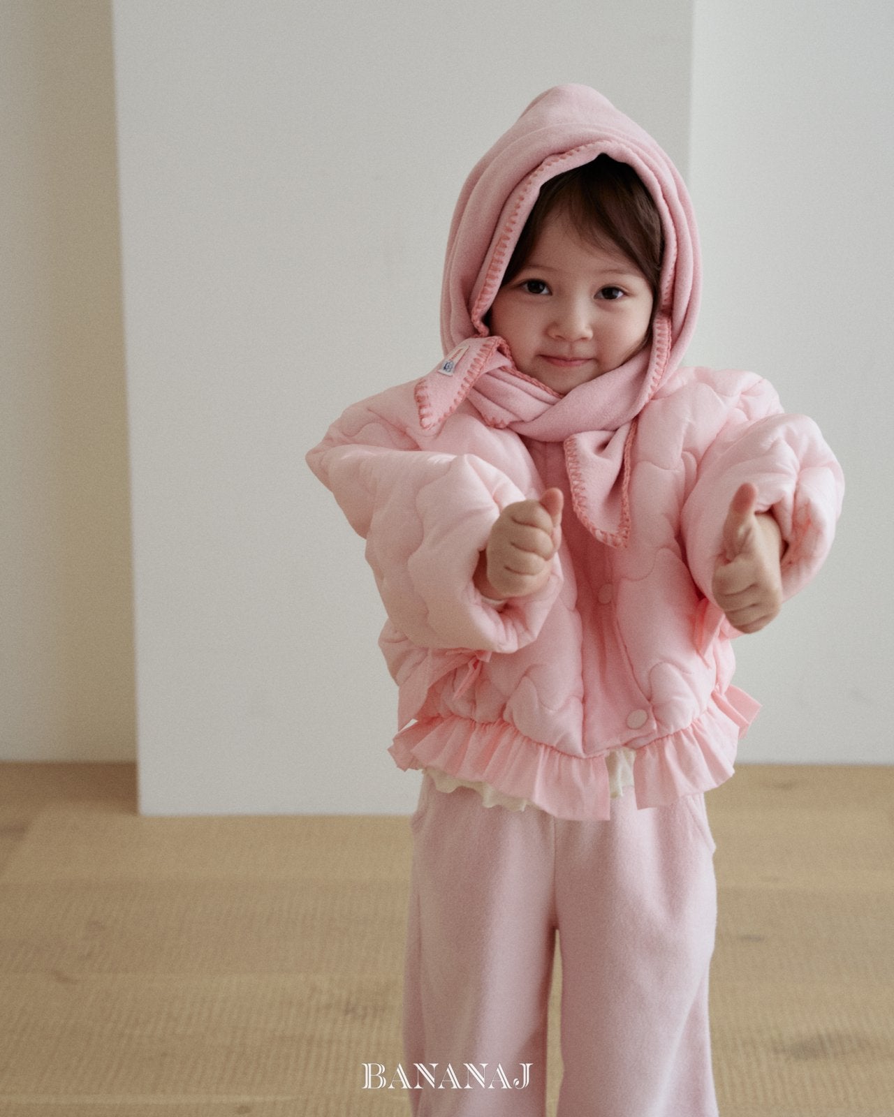 ［BANANAJ］Ribbon wave padding jacket