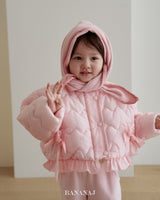 ［BANANAJ］Ribbon wave padding jacket