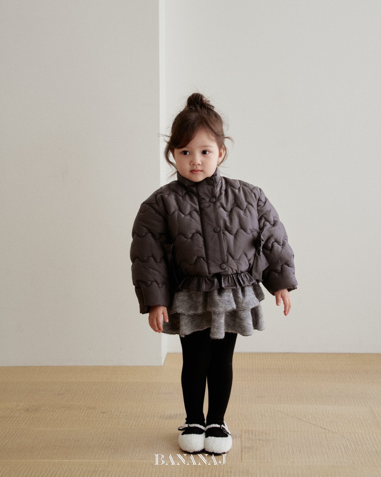 ［BANANAJ］Ribbon wave padding jacket