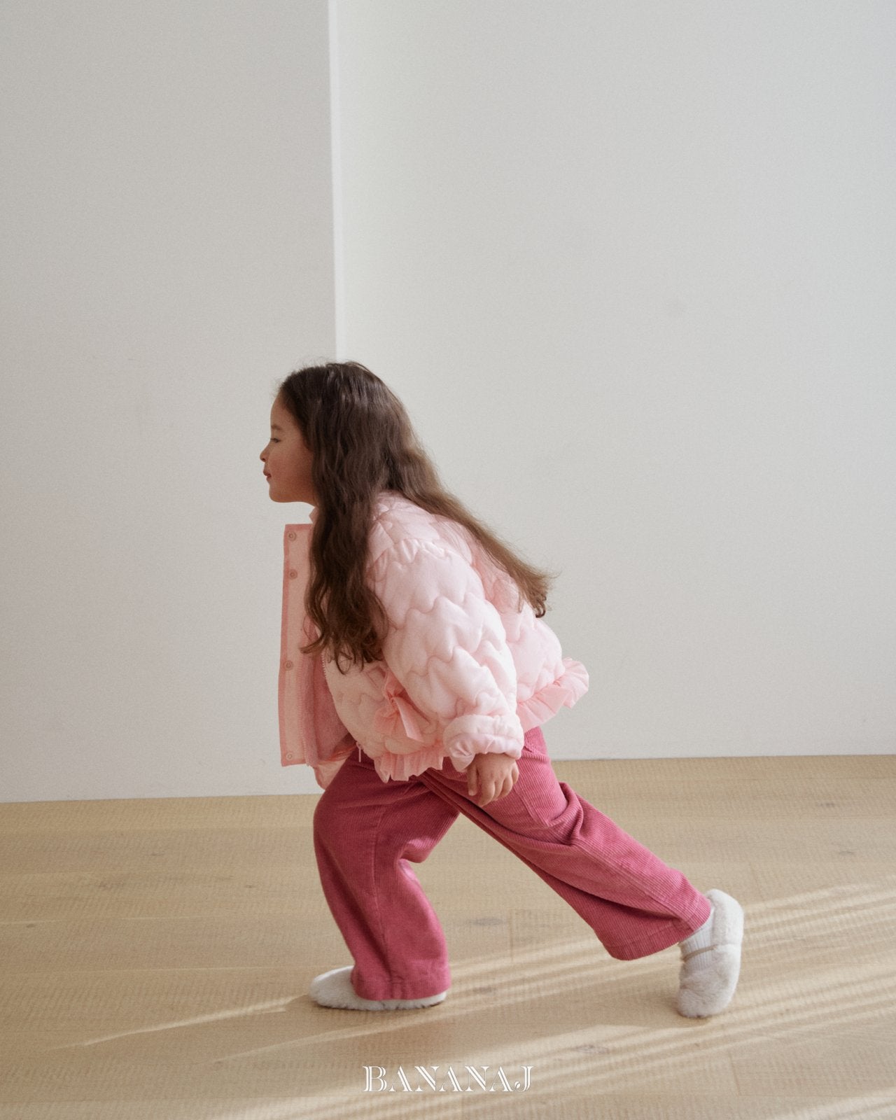 ［BANANAJ］Ribbon wave padding jacket