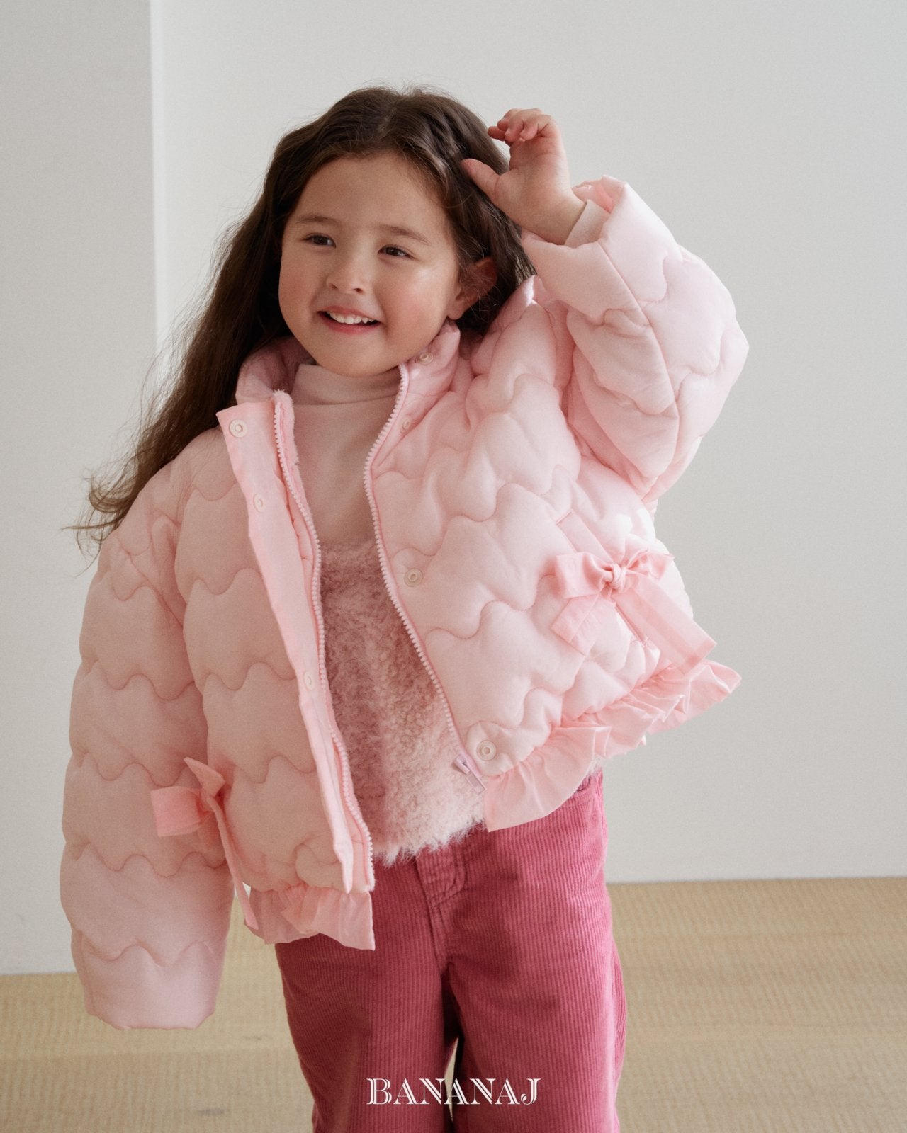 ［BANANAJ］Ribbon wave padding jacket