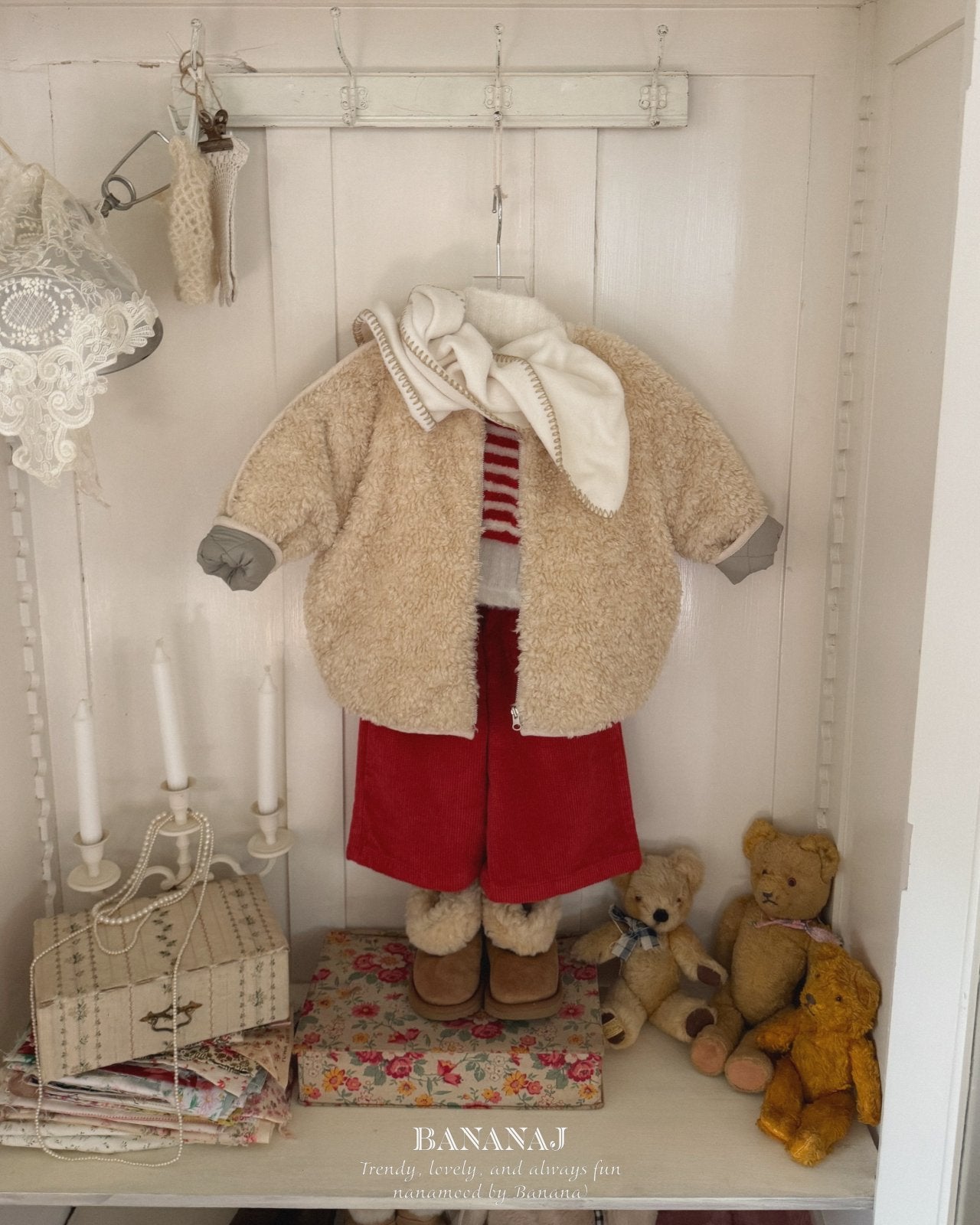 ［BANANAJ］Poodle reversible jacket