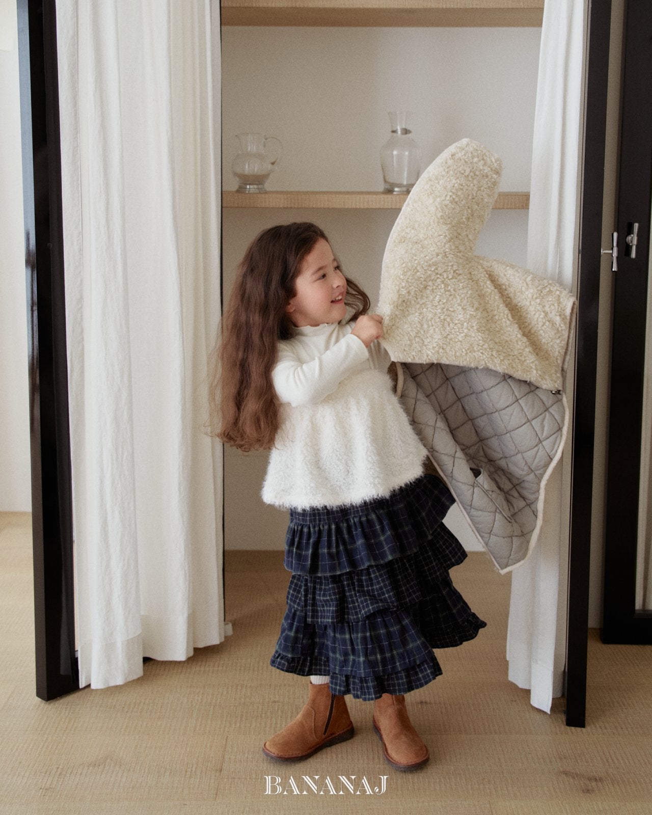 ［BANANAJ］Poodle reversible jacket