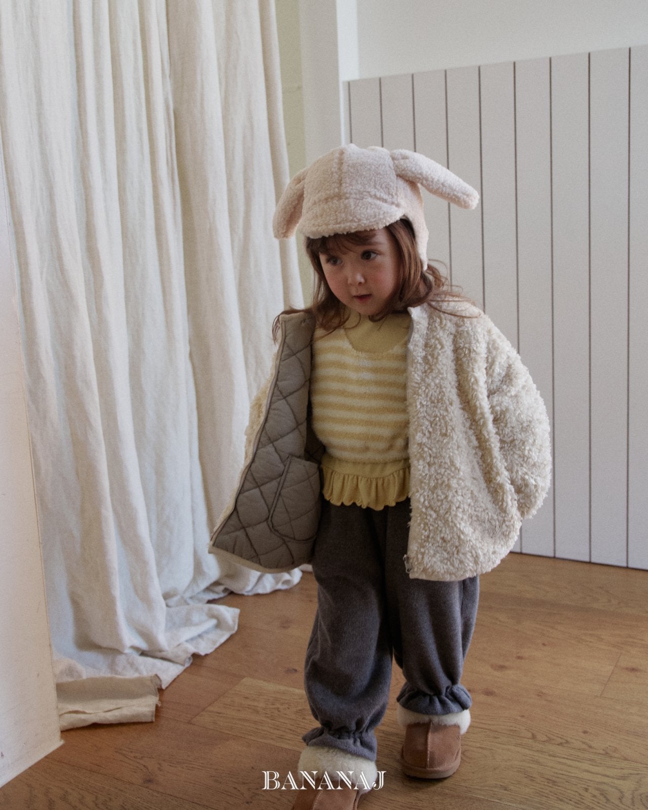 ［BANANAJ］Poodle reversible jacket