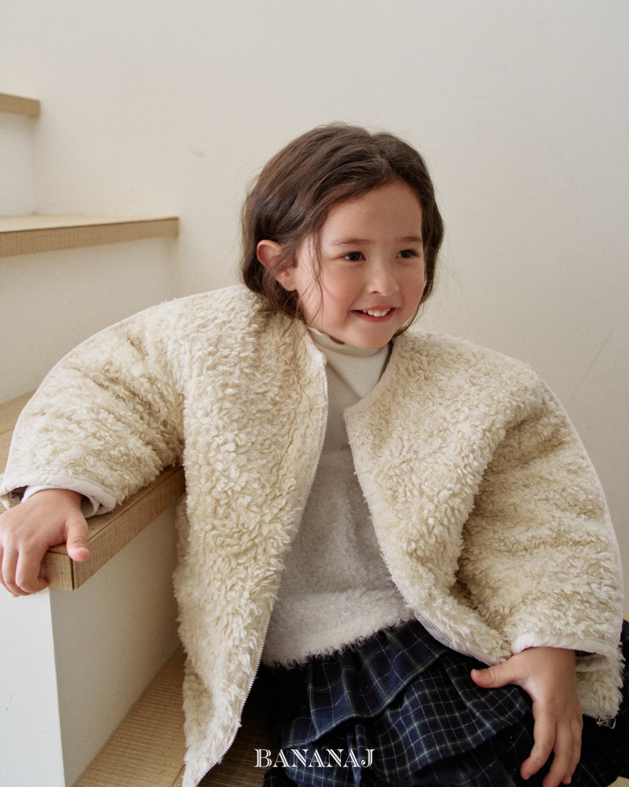 ［BANANAJ］Poodle reversible jacket